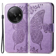 Cu clapetă pentru Xiaomi Redmi A3, Butterfly, violet