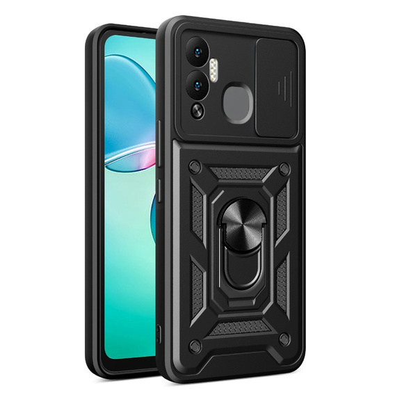 Husă blindată pentru Infinix Hot 12 Play 4G, CamShield Slide, negru