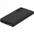 Cu clapetă pentru Samsung Galaxy S23, GKK Leather, carbon negru