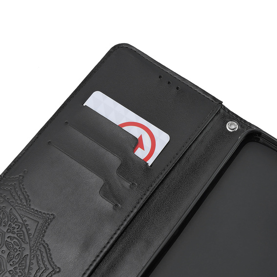 Cu clapetă pentru Oppo A79 5G, Mandala, negru