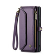 Husă CASEME pentru Samsung Galaxy S25 Ultra, RFID Leather Wallet, cu curea de umăr, violet
