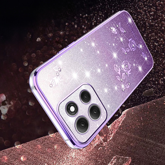 Husă pentru Motorola Moto G86 5G, Glitter Flower, violet