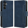 Cu clapetă pentru Samsung Galaxy M35, Card Slot, albastru închis