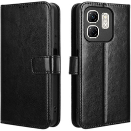 Cu clapetă pentru Infinix Hot 50i 4G, Crazy Horse Wallet, negru