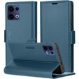 Husă pentru Oppo Reno 13, ERBORD Glossy Litchi, portofel cu clapetă, albastru