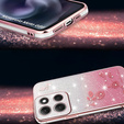 Husă pentru Motorola Moto G86 5G, Glitter Flower, roz rose gold