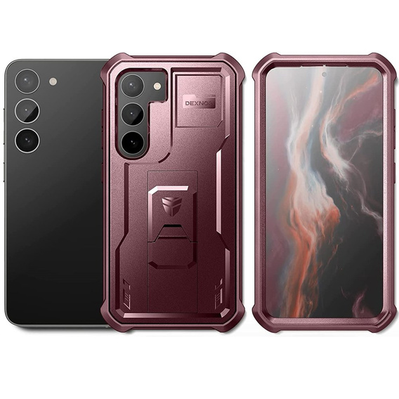 Husă blindată pentru Samsung Galaxy S23, Dexnor Full Body (Two Frames), roșu