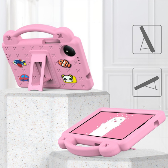 Husă pentru copii pentru Xiaomi Redmi Pad SE 8.7", Cute Patterns, cu suport, roz
