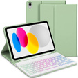 Husă cu tastatură bluetooth iluminată pentru iPad 10.9 2022 (10 gen.), verde