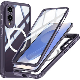 Husă pentru Samsung Galaxy S25 Edge, Shockproof, cu sticlă, pentru MagSafe, violet