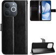 Cu clapetă pentru Realme Note 70T 4G, Crazy Horse Wallet, negru