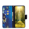 Cu clapetă pentru Xiaomi Redmi 12C, Wallet, butterfly, albastru