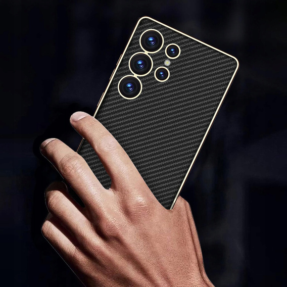 Huse pentru Samsung Galaxy S25 Ultra, GKK Leather, carbon negru