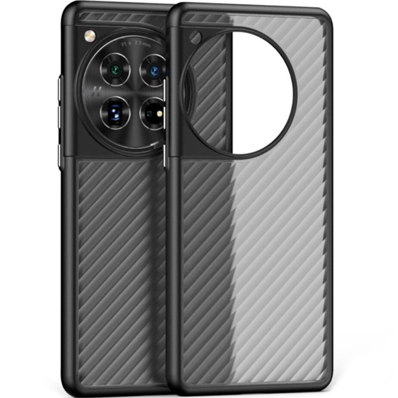 Huse pentru OnePlus 12 5G, Fusion Twill Stripe, transparent / negru