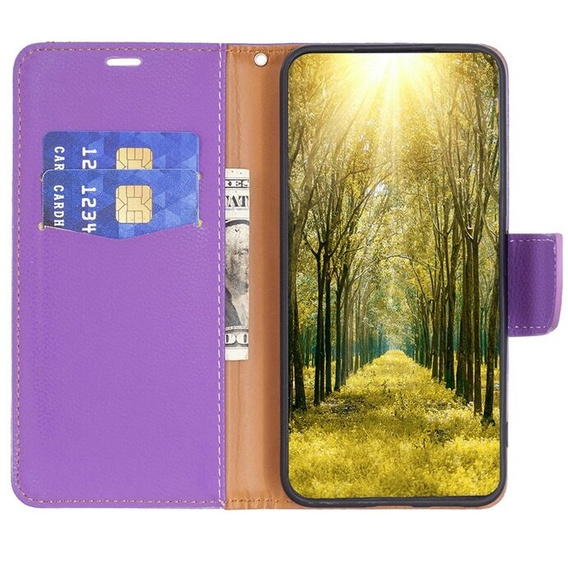 Cu clapetă pentru Samsung Galaxy A05s, Wallet Litchi Leather, albastru