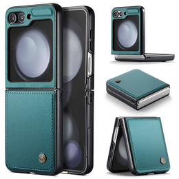 Husă pentru Samsung Galaxy Z Flip6 5G, CASEME Litchi Leather, verde