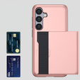 Huse pentru Samsung Galaxy A56 5G, Sliding Card Holder, roz