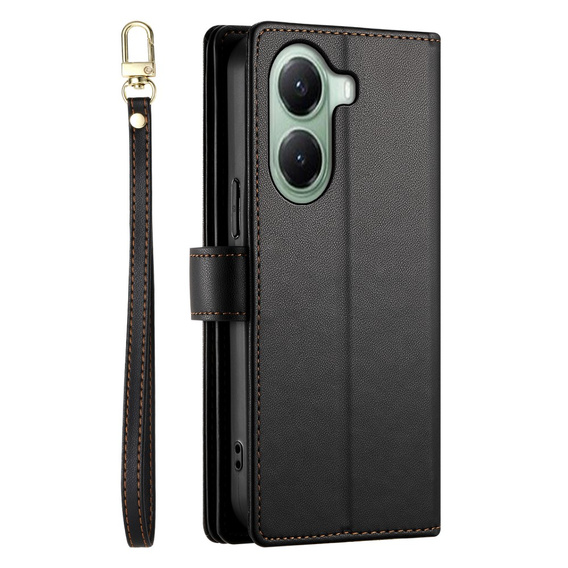 Cu clapetă pentru Xiaomi Poco X7 Pro 5G, Wallet Zipper Pocket, negru