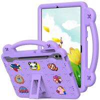 Husă pentru copii pentru Samsung Galaxy Tab S9 FE+ Plus, Cute Patterns, cu suport, violet