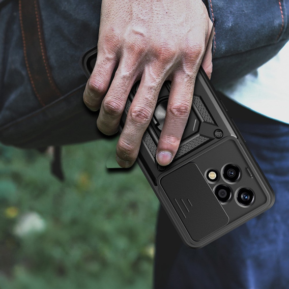 Husă blindată pentru Honor 200 Lite, CamShield Slide, negru