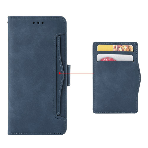 Cu clapetă pentru Infinix Hot 50 4G, Card Slot, albastru închis