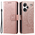 Cu clapetă pentru Xiaomi Redmi Note 13 Pro+, Mandala, roz rose gold