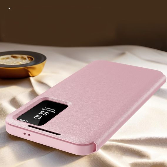 Husă cu clapetă pentru Samsung Galaxy S25 Edge, Smart View Wallet, roz