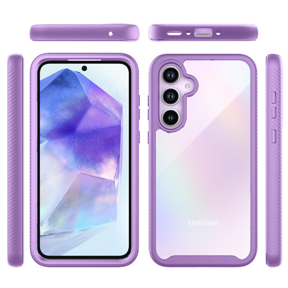 Carcasă pentru Samsung Galaxy A55 5G, Shockproof, cu folie, violet