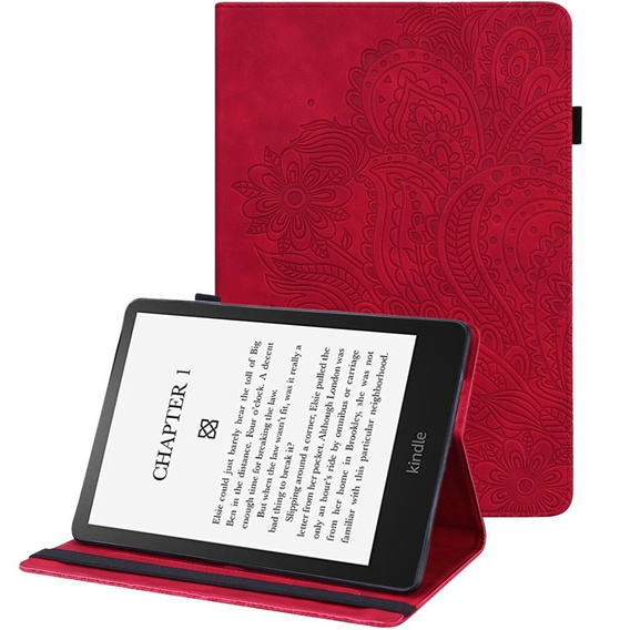 Husă cu clapetă pentru Amazon Kindle Paperwhite 5 (2021), flower, albastru