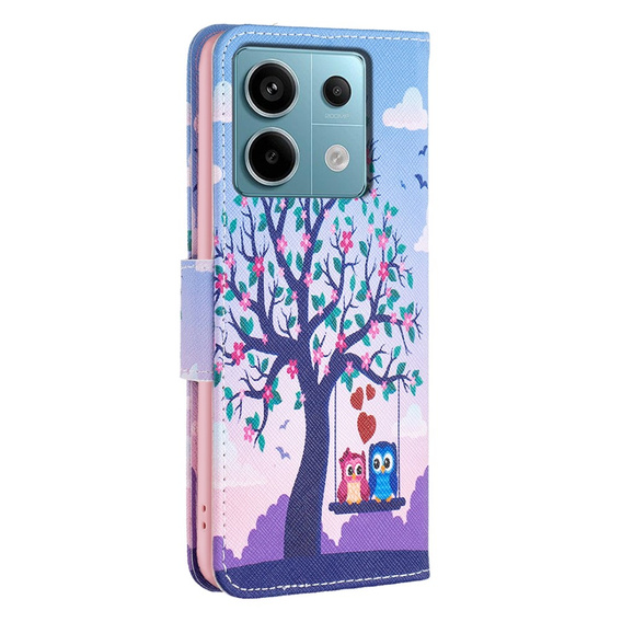 Cu clapetă pentru Xiaomi Redmi Note 13 Pro 5G, Wallet, Owls & Tree