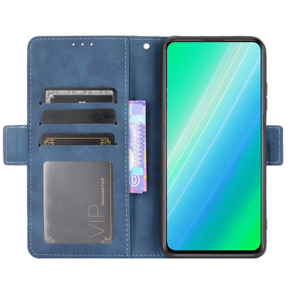 Cu clapetă pentru Realme C51, Card Slot, albastru