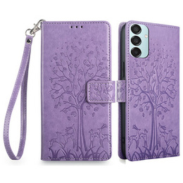 Cu clapetă pentru Samsung Galaxy M15 5G, Tree, violet