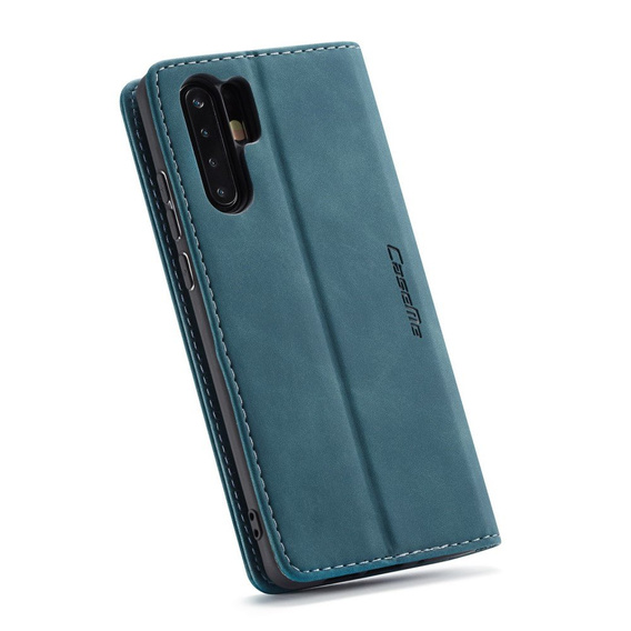 Husa CASEME pentru Huawei P30 Pro, Leather Wallet Case, albastru