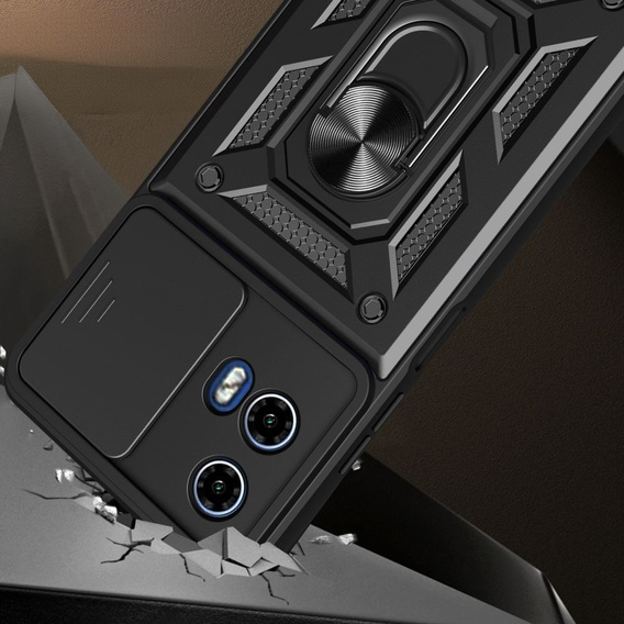 Husă blindată pentru Motorola Moto G24 / G24 Power / G04, CamShield Slide, negru
