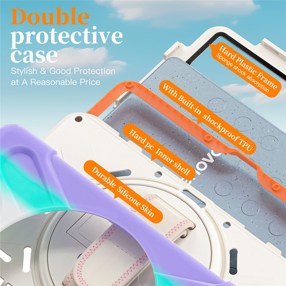 Husă blindată cu suport și curea de umăr pentru Lenovo Tab One