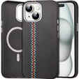 Carcasa pentru iPhone 15, Carbon Fiber MagSafe, negru