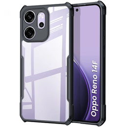 Carcasă pentru Oppo Reno 14F, întărită, transparentă cu laturi negre