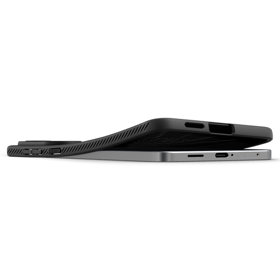 Carcasa Spigen pentru Samsung Galaxy S25 Edge, Liquid Air, negru + 9H Tempered Glass