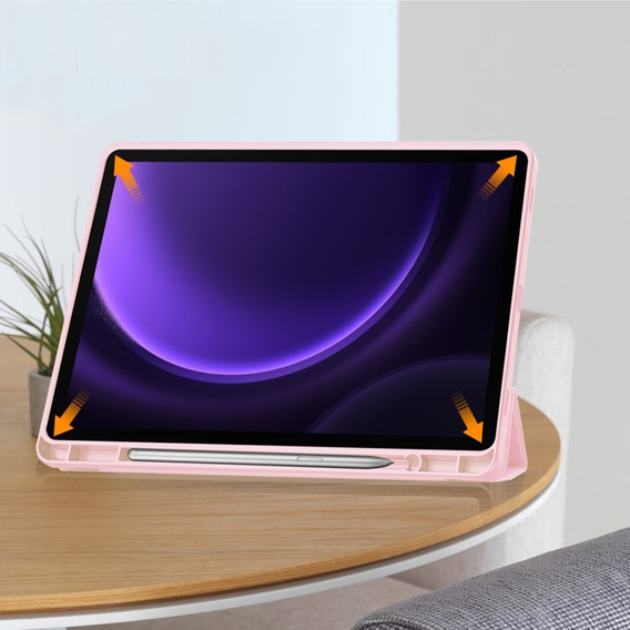 Husă pentru Samsung Galaxy Tab S10 Lite / S10 FE / S9 FE, Smartcase cu spațiu pentru stylus, roz