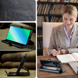 Cu clapetă pentru Samsung Galaxy S23 Ultra, ERBORD Waxy Wallet, negru
