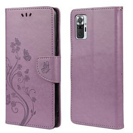 Cu clapetă pentru Xiaomi Redmi Note 10 / 10S, Butterfly, violet deschis