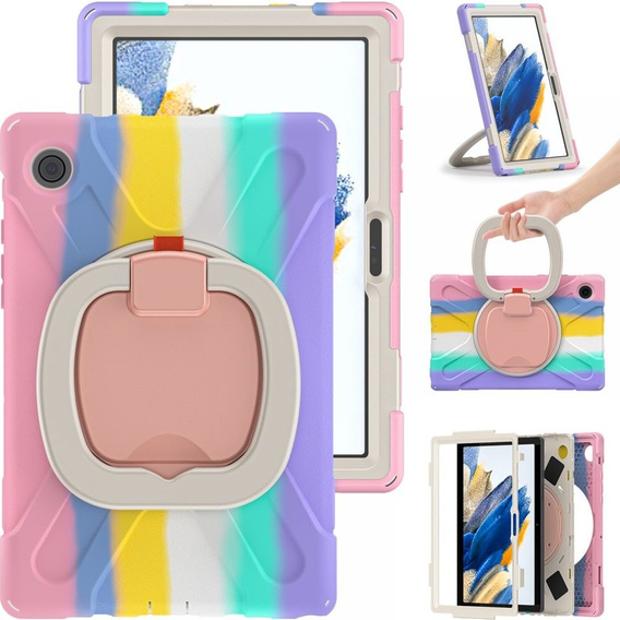 Husă pentru copii pentru Samsung Galaxy tab A8 10.5 SM-X200 SM-X205, blindată cu curea, albastru