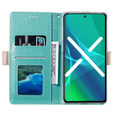 Carcasă cu clapetă pentru Samsung Galaxy S22+ Plus 5G, Wallet Pocket Zipper Lace, verde