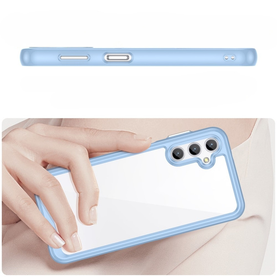Huse pentru Samsung Galaxy A14 4G/5G, Fusion Hybrid, transparent / albastru