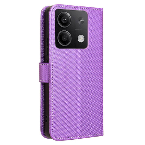 Cu clapetă pentru Xiaomi Redmi Note 13 5G, Wallet Smart Magnet, violet