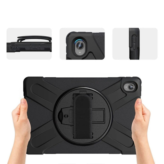 Husa blindată pentru Lenovo Tab P11 Pro Gen 2 TB132FU TB132XU 11.2", carcasă de protecție 360 cu slot pentru stylus, negru
