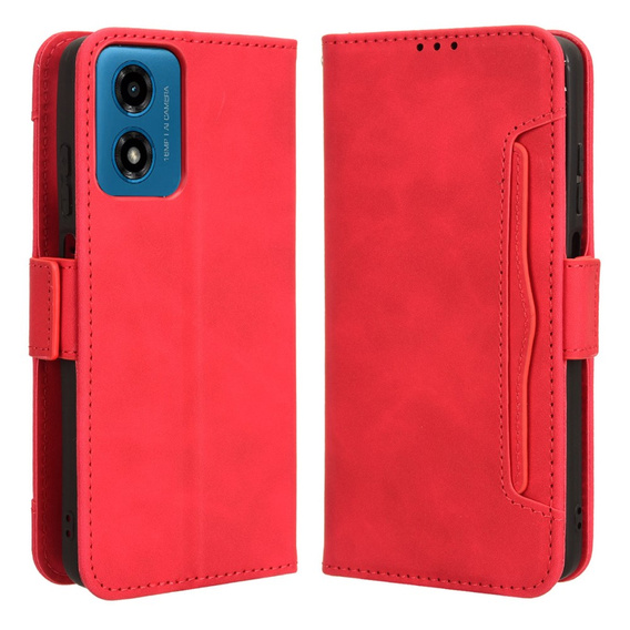 Cu clapetă pentru Motorola Moto G24 / G24 Power / G04, Card Slot, roșu