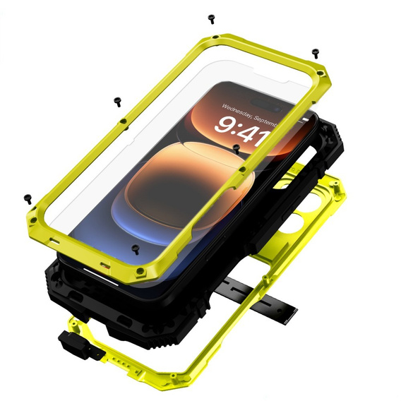 Husă blindată pentru iPhone 16 Pro, R-JUST, galben