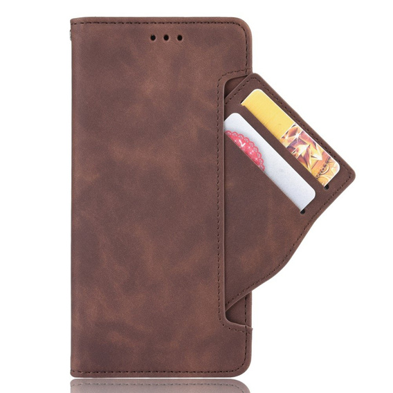 Cu clapetă pentru Xiaomi Poco F6 Pro, Card Slot, maro