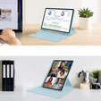 Husă pentru tastatură pentru Samsung Galaxy Tab S9+, Rotary 360° Leather, caz albastru